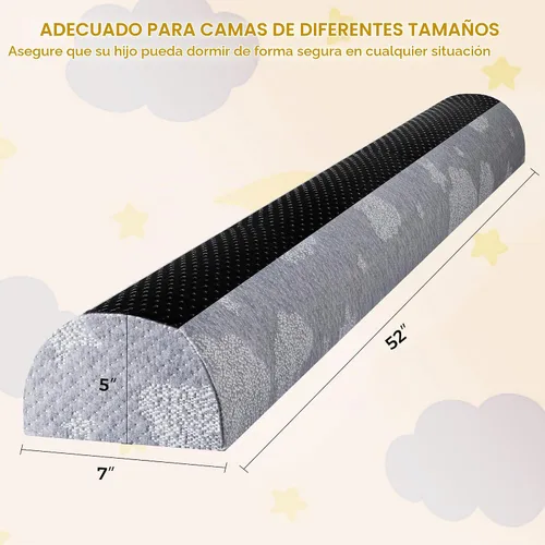 Vista 3 de Protectores de riel de cama para niños pequeños, protector de parachoques de espuma con almohadillas antideslizantes duales, funda impermeable