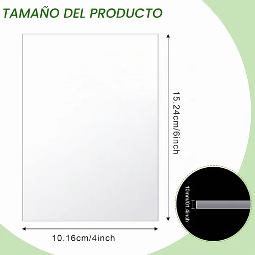 Vista 2 de Queekay Paquete de 20 Láminas de Acrílico Transparente de 4" x 6" Paneles de Plástico Fundido Transparente con Papel Protector para Proyectos