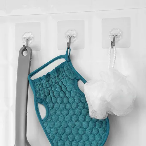 Vista 4 de NevStp Ganchos autoadhesivos fuertes de acero inoxidable transparente para cocina, baño, puerta, pared, multifunción, 10