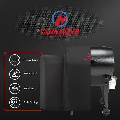 Vista 3 de Comnova - Cubierta para parrilla Traeger Tailgater Serie 20 – Cubierta para ahumador de pellets de madera 600D Traeger impermeable y resistente