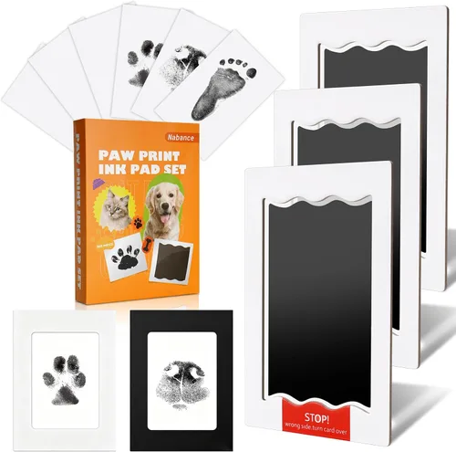 Vista 12 de Nabance Kit de huellas para perros y gatos, impresión de patas y nariz