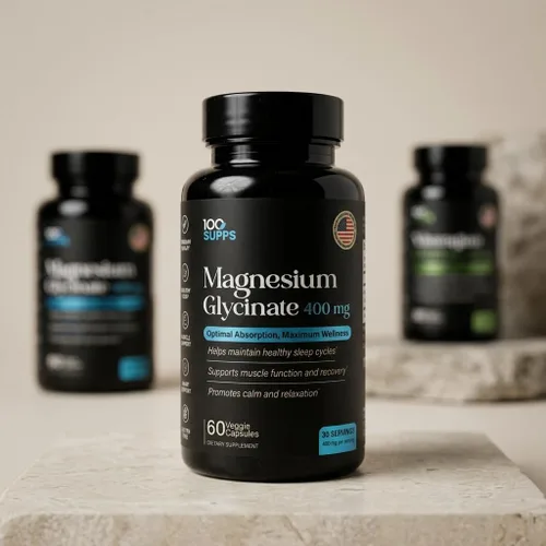 Vista 10 de Glicinato de magnesio 400 mg – 60 cápsulas Suministro para 30 días Magnesio quelado para apoyo muscular, nervioso y sueño Vegano, sin gluten