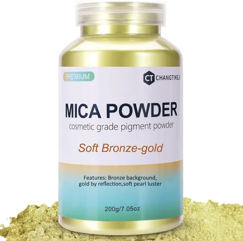 Vista 26 de CHANGTIKEJI Polvo de Mica, 24 Colores - 10g/Botella de Polvo de Pigmento Natural para Resina Epoxy, Fabricación de Jabón, Velas, Brillo de Labios