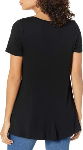 Vista 2 de Tienda Essentials Women's Relaxed-Fit Short-Sleeve Scoopneck Swing Tee (Available in Plus Size)