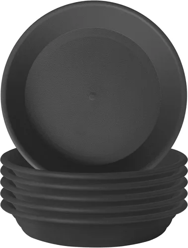 Vista 8 de 6 platillos de plástico para plantas de 5 pulgadas, tamaño individual, grueso y fuerte de 6, 8, 10, 12 pulgadas, bandeja de recogedor de agua