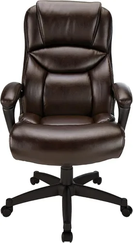 Vista 4 de Realspace® Fennington - Silla de cuero con respaldo alto, color marrón y negro