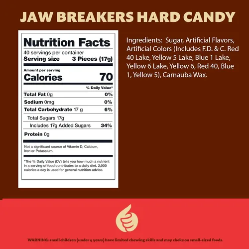 Vista 2 de Jawbreakers Candy, caramelos duros de frutas envueltos individualmente, bolsa de 24 onzas Limón, uva, naranja, lima, cereza, caramelo nostálgico