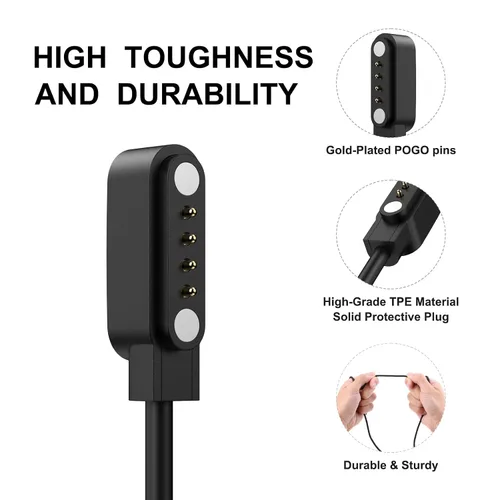Vista 2 de Meliya Cable de carga magnético de repuesto para auriculares de conducción ósea, cable de carga USB para interfaz de 4 pines Auriculares
