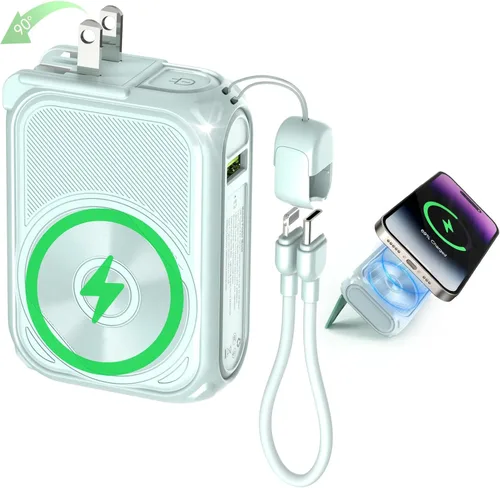 Vista 11 de SEANCHEER Cargador portátil P05, banco de energía magnético, pequeño banco de energía inalámbrico, paquete de batería de 10000 mAh esenciales