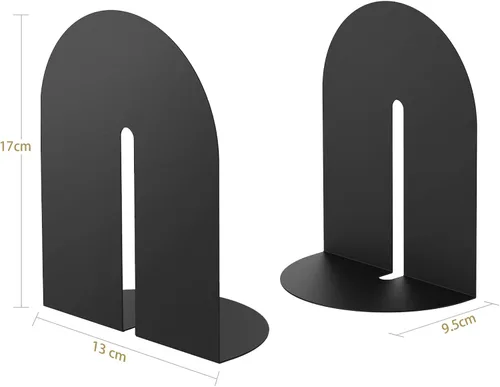 Vista 3 de Sujetalibros de pasarela para libros, 1 par de soportes metálicos para libros de oficina, regalo para adultos y niños (negro)