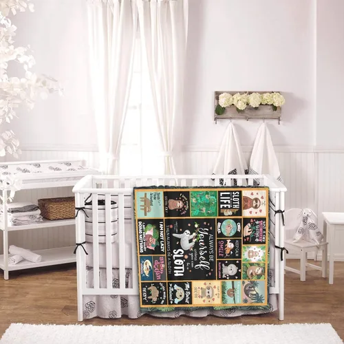 Vista 2 de Linda manta de perezoso, regalos lindos de perezosos para niñas, niños y mujeres, decoración de animales de peluche de perezoso, manta ligera