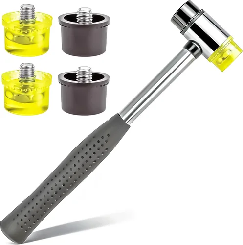 Vista 9 de Martillos pequeños de goma con 25 mm de doble cara de goma y plástico, martillo de goma de dos caras pequeño con mazo de plástico con 4 piezas
