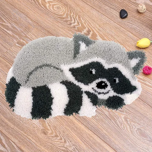 Vista 12 de kingsea Kits de ganchos de pestillo para adultos, kits de ganchos de alfombra impresa en color para adolescentes, manualidades de aguja para Oso