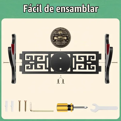 Vista 4 de Soporte de pared para espada Ekkhysis Kylin de 1 nivel con acolchado de terciopelo y gancho, soporte para katana para espada Tanto de samurái