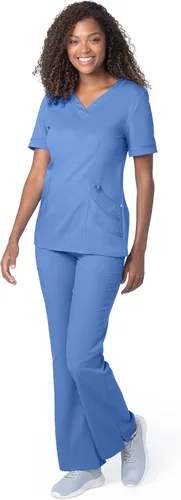 Vista 4 de Landau Women's Ultimate Soft Stretch Medical Sweetheart Neck Scrub Top