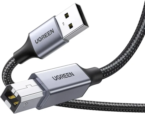 Vista 8 de UGREEN Cable de impresora, 6 pies USB A a B, cable USB B trenzado de nailon Carcasa de aluminio, compatible con Epson, Canon, HP, Brother, Dell