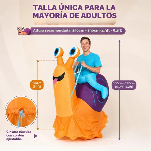 Vista 5 de Halloween Snail Inflatable Costume for Adults