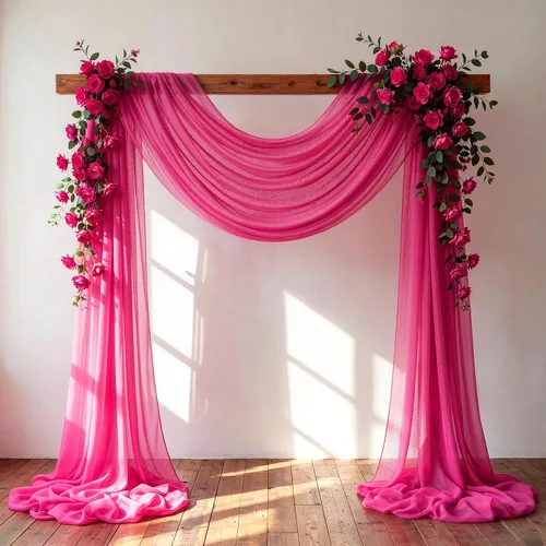 Vista 24 de Tela Negra para Drapeado de Arco de Boda 1 Panel 30'' x 20 Pies Cortinas Negras Tela Transparente Telón de Fondo Telas para Drapeado de Arco