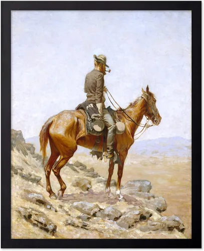 Vista 31 de Poster Master Póster vintage de The Lookout, estampado retro de vaquero, arte occidental, arte del salvaje oeste, arte de equitación, regalo