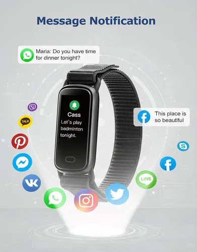 Vista 2 de Rastreador de actividad física para mujer con frecuencia cardíaca SpO2 para presión arterial, monitor de sueño, relojes de fitness, 16 modos