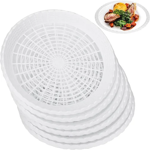 Vista 8 de AccEncyc Paquete de 6 soportes para platos de papel de plástico de 9 pulgadas, soportes reutilizables para platos de fiesta, barbacoa, cocina al