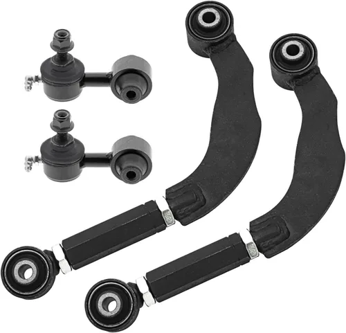 Vista 160 de Detroit Axle - 4 piezas de brazos de control traseros para Ford C-Max, Focus, Mazda 3 5, Volvo C30, C70, S40, V50, 4 brazos de control superiores e