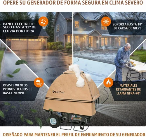 Vista 3 de GenTent 10k: Cubierta de funcionamiento del generador de la tienda, kit universal, generadores portátiles de 3000 w - 10000 w Beige