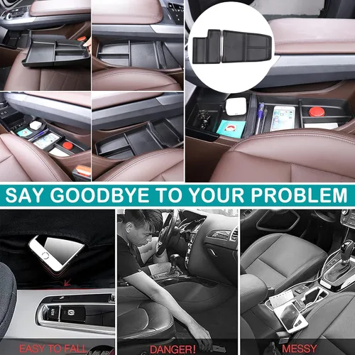 Vista 6 de Caja de almacenamiento para auto compatible con BMW X1 U11 2023 2024 2025 bandeja organizadora de consola inferior, caja de almacenamiento TPE
