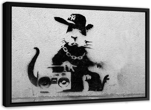 Vista 20 de Arte en lienzo de Banksy para pared, decoración del hogar, lienzo pre-estirado - varios tamaños