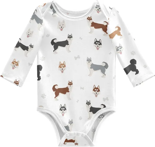 Vista 30 de vvfelixl Body de bebé negro Pug blanco manga larga algodón ropa de bebé para niños niñas 0-24 meses Multi1
