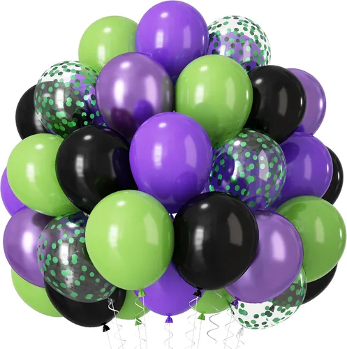 Vista 25 de Globos verdes y negros, globos metálicos de 12 pulgadas, color plateado, verde, arena, blanco y negro, globos de fiesta de fútbol, helio, globos