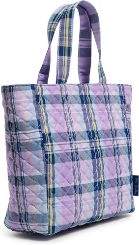 Vista 2 de Vera Bradley Lonchera de algodón para mujer, diseño a cuadros de amatista, algodón reciclado, talla única