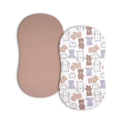 Vista 20 de Sábanas de moisés de bebé para niñas y niños, paquete de 2 sábanas de bebé para colchón de moisés cuadrado rectangular ovalado, 33 x 16 pulgadas
