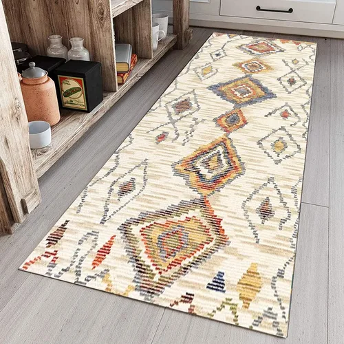 Vista 2 de Alfombra de pasillo, moderna y lavable, alfombra larga para pasillo, cocina, dormitorio, sala de estar, balcón, paso, antideslizante, 47.2 x 177.2