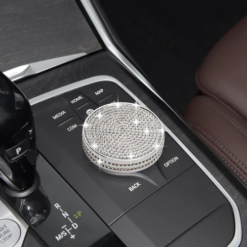 Vista 7 de Bling Media - Cubierta de botón iDrive, accesorios de automóvil, calcomanías de metal para decoración interior de automóvil, piezas para BMW 330 i