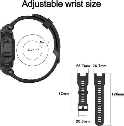 Vista 6 de BabyValley Correa compatible con Amazfit T-Rex/T-Rex Pro Band de silicona suave, pulsera de repuesto para Amazfit T-Rex/T-Rex Pro Sport Correa Beige