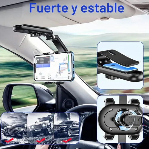 Vista 4 de Soporte giratorio para teléfono con visera solar 360, compatible con iPhone 13 Pro Max/13 Pro/13/12 Pro Max/12 Pro/12, Galaxy Z Fold 3/S21/S22