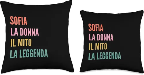 Vista 3 de Disegni Di Nomi Italiani Divertenti Per Sofia Funny Italian First Name Design-Sofia Throw Pillow, 16x16, Multicolor