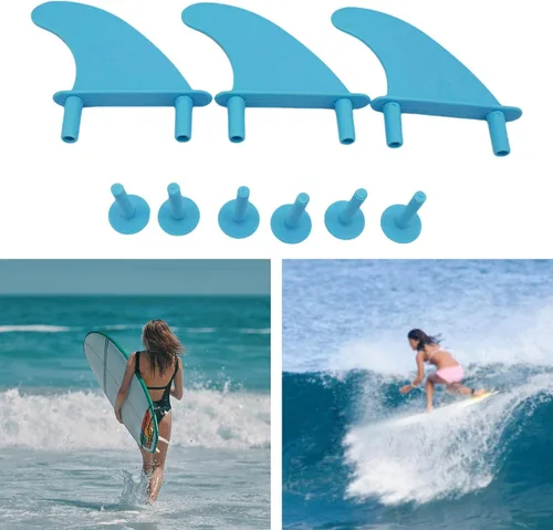 Vista 2 de 3 aletas suaves para tabla de surf, tornillos de aleta de surf, piezas de tabla de surf de espuma, aletas de empuje para tabla de crucero, surf