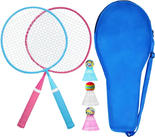 Vista 8 de Juego de 2, 4, 6 raquetas de bádminton Keehoo para adultos y niños, juego de bádminton para la playa, el césped, el patio trasero, deportes al aire