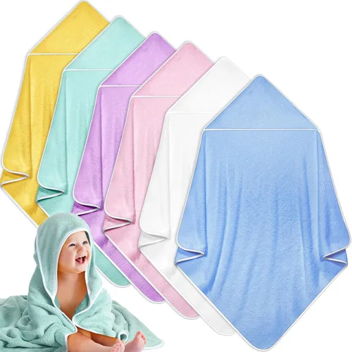 Vista 14 de Chumia - Paquete de 6 toallas de baño con capucha para bebé, 30 x 30 Varios