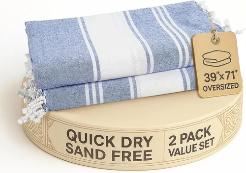 Vista 61 de LANE LINEN Toalla de Playa, Paquete de 2 Toallas de Playa de Gran Tamaño, 39"x71", Toallas de Piscina de Secado Rápido para Adultos, Absorbentes a