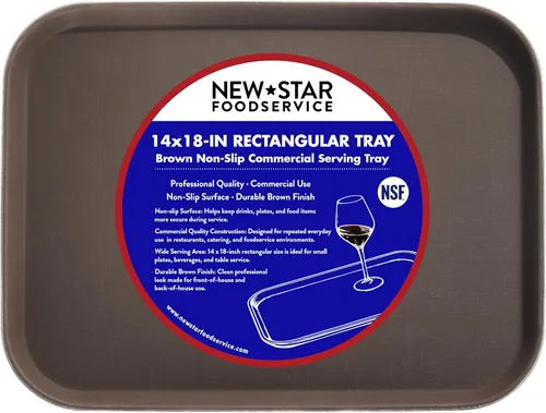 Vista 11 de New Star Foodservice 24852 Bandeja antideslizante de grado restaurante, plástico, forrada de goma, rectangular, 10 x 14 pulgadas, color negro