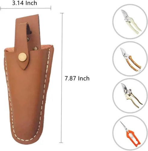 Vista 2 de Soporte de alicates para cinturón, funda de alicates, funda de cuero para herramientas, alicates de jardinería, funda de podadora de tijeras