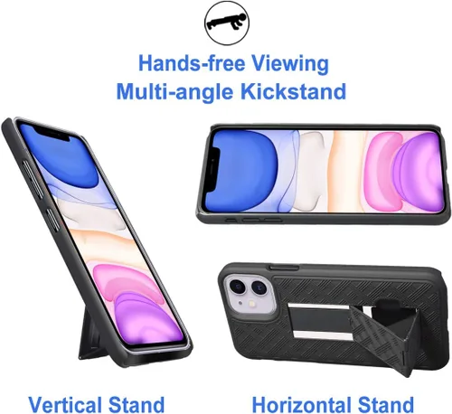 Vista 3 de Ailiber Funda con clip para cinturón para iPhone 11, protector de pantalla