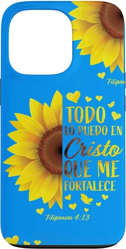 Vista 10 de Cristiano Español Regalo Mujeres Religioso Versículo de la Biblia Girasol Funda para iPhone 17