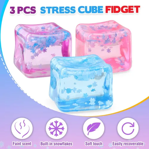 Vista 2 de Chridark Juguete Fidget Cube Stress para todas las edades: 3 piezas Sensory