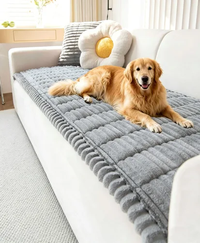 Vista 34 de OTOB Funda de sofá para perros, lavable, antideslizante, divertida funda para sofá para mascotas, protector de muebles suave y acogedor, apto