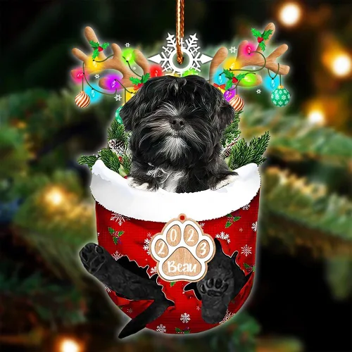 Vista 40 de NAZENTI Adorno Navideño de Bolsillo Personalizado de Affenpinscher en la Nieve, Adorno de Forma Acrílica de Perro, Adorno de Navidad 2023, Adorno