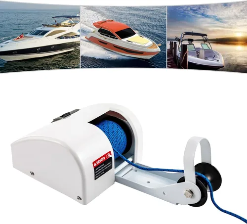 Vista 4 de Cabrestante de anclaje eléctrico, kit de molinete de anclaje para barco, cabrestantes de remolque con control remoto inalámbrico, kit de molinete